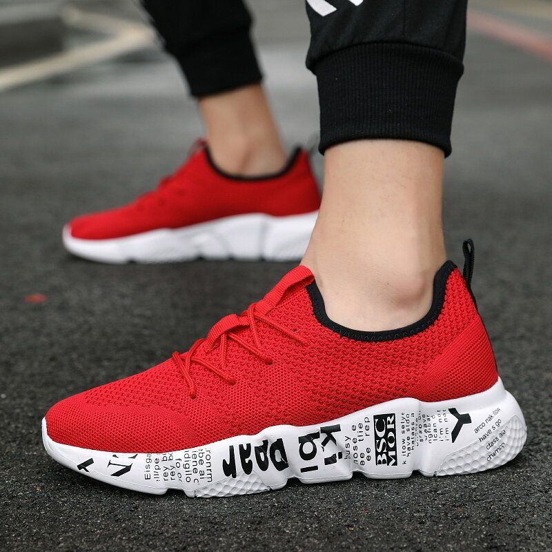 Heren Gebreide Stof Lichtgewicht Ademende Sport Casual Sneakers