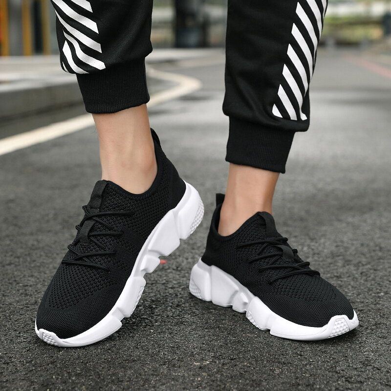 Heren Gebreide Stof Lichtgewicht Ademende Sport Casual Sneakers