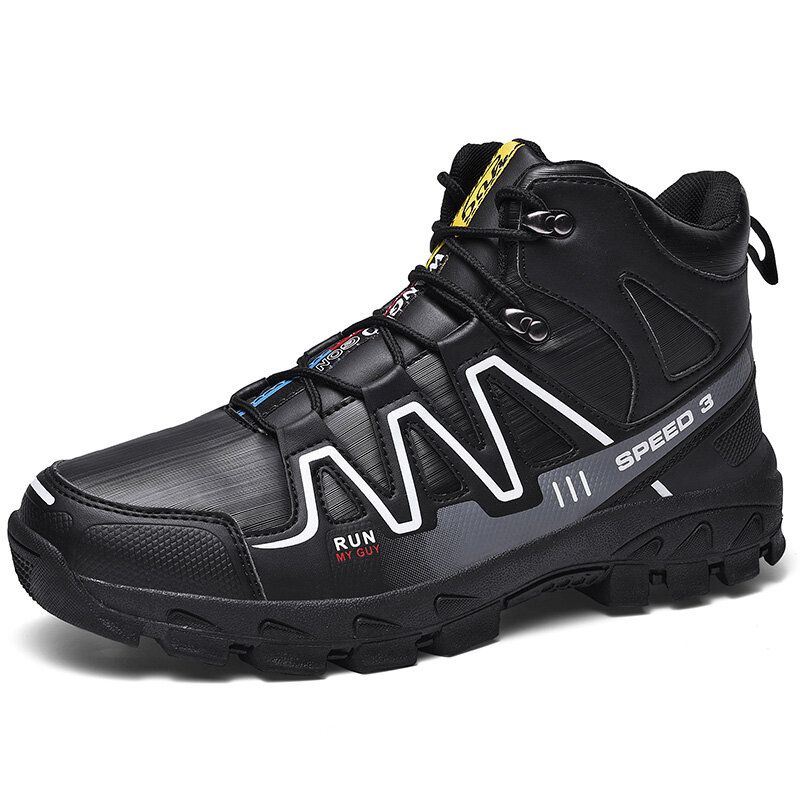 Heren Geometrisch Patroon Outdoor Antislip Hoge Wandelsneakers