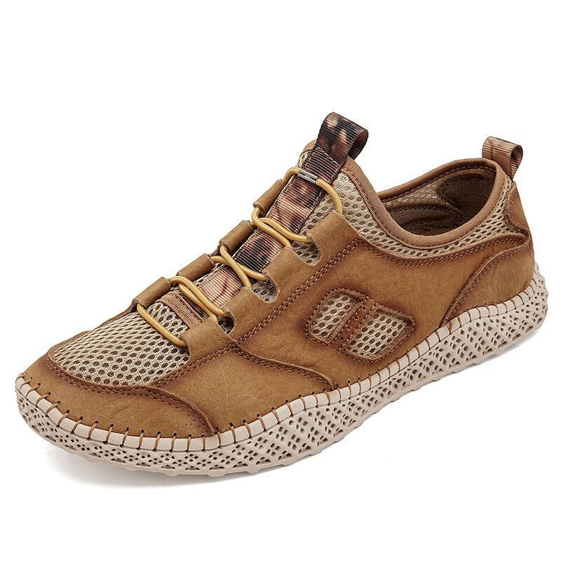 Heren Koeienhuid Ademend Mesh Casual Outdoor Wandelsneakers