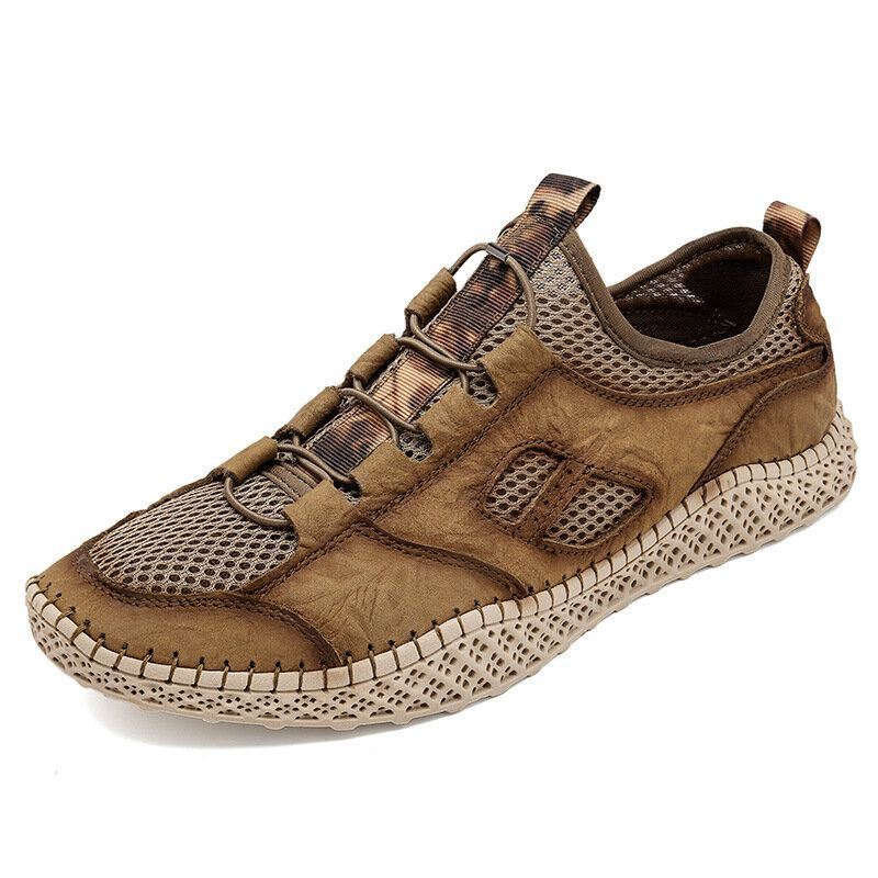 Heren Koeienhuid Ademend Mesh Casual Outdoor Wandelsneakers