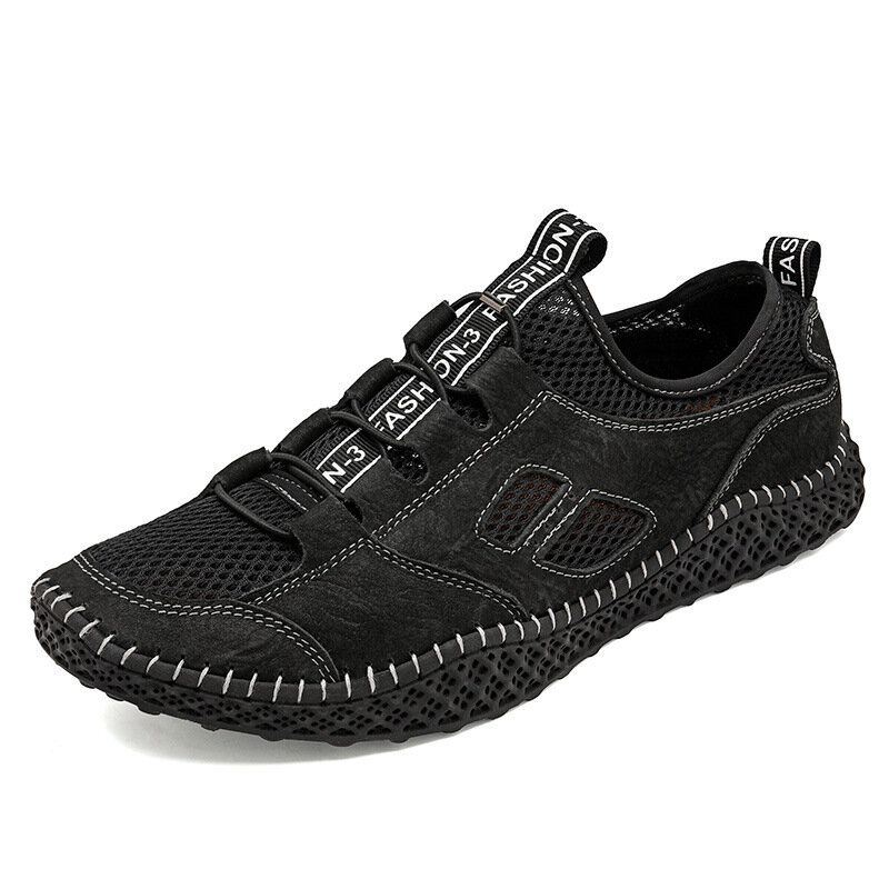 Heren Koeienhuid Ademend Mesh Casual Outdoor Wandelsneakers