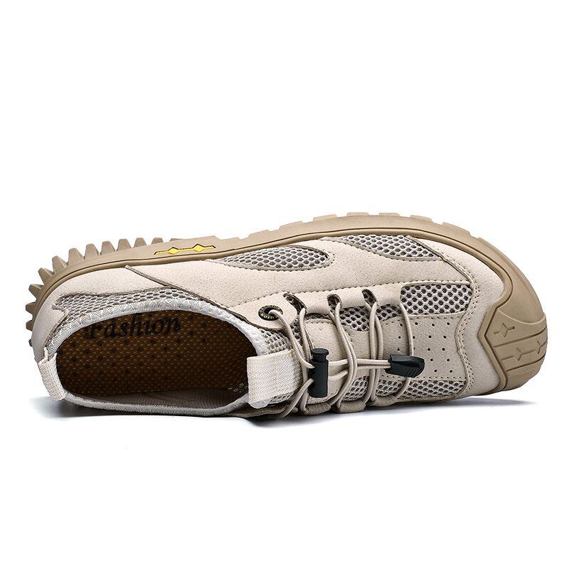 Heren Mesh Ademend Uitgehold Handstiksels Zachte Bodem Antislip Casual Sportschoenen