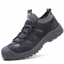 Heren Mesh Ademend Uitgehold Splicing Antislip Teen Beschermde Casual Werkschoenen