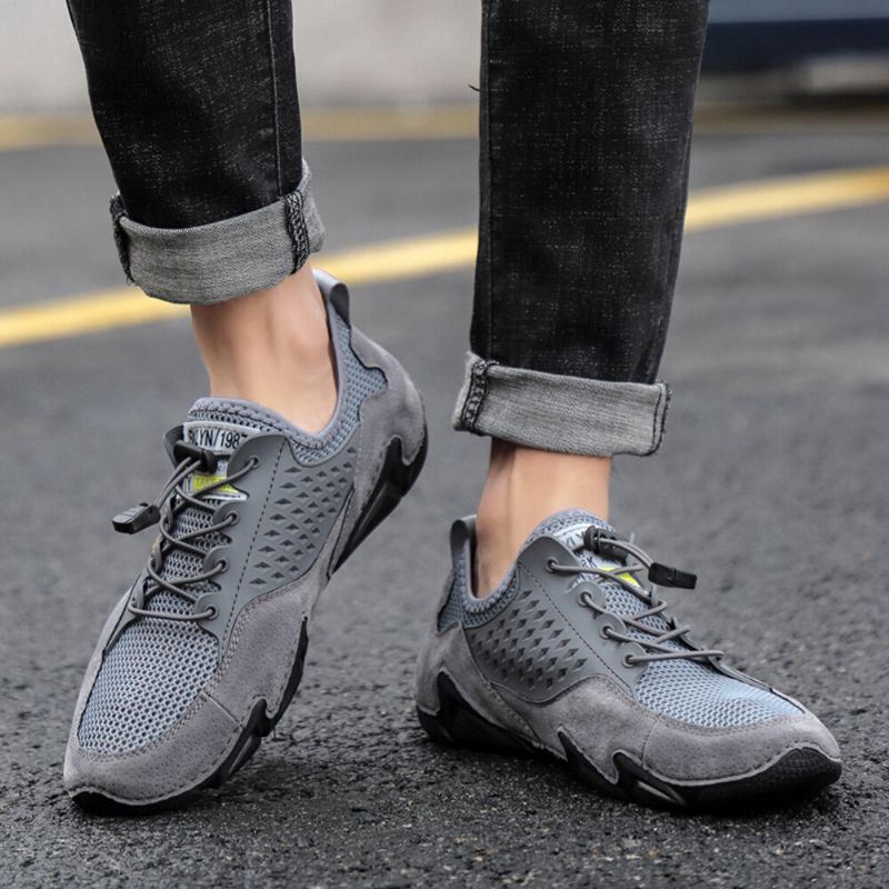 Heren Mesh Ademende Elastische Band Antislip Comfy Sport Casual Schoenen