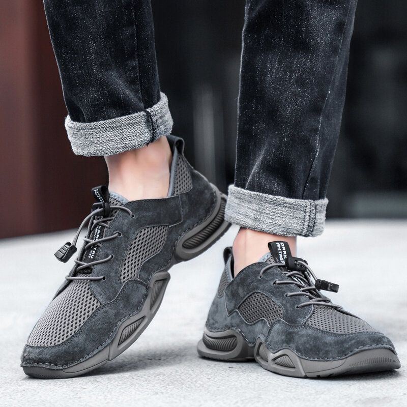 Heren Mesh Sneaker Ademend Lichtgewicht Casual Antislip Teen Beschermde Zachte Schoenen