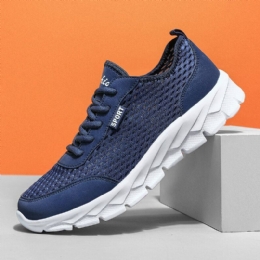 Heren Mesh Splicing Ademende Lichtgewicht Casual Hardloopschoenen