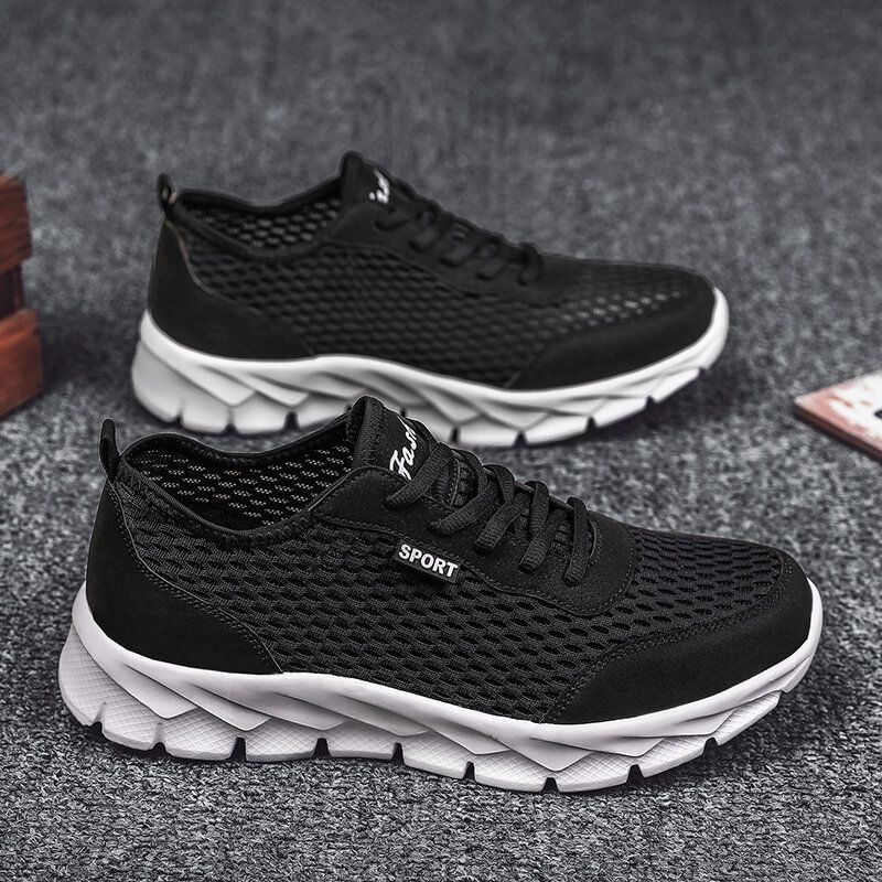 Heren Mesh Splicing Ademende Lichtgewicht Casual Hardloopschoenen