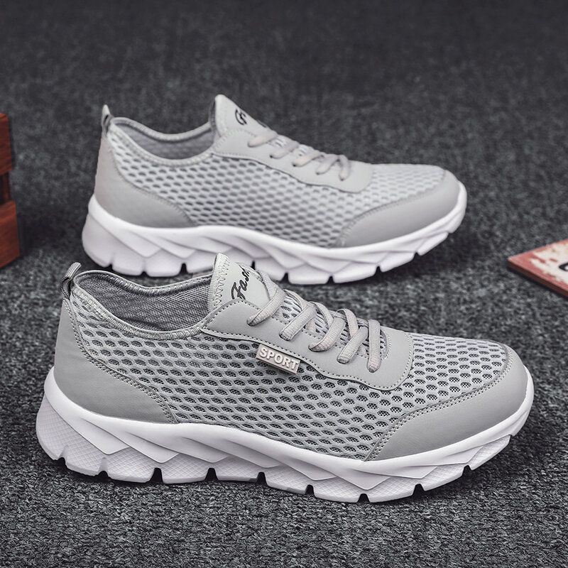 Heren Mesh Splicing Ademende Lichtgewicht Casual Hardloopschoenen