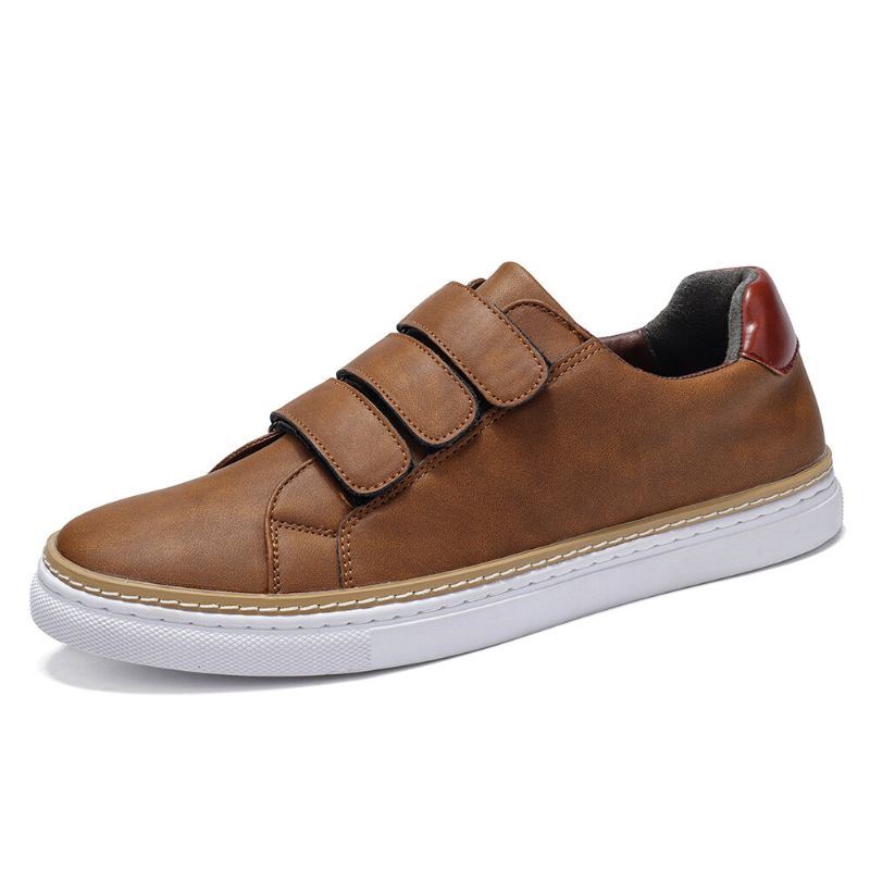 Heren Microfiber Leer Antislip Klittenband Zachte Casual Sneakers