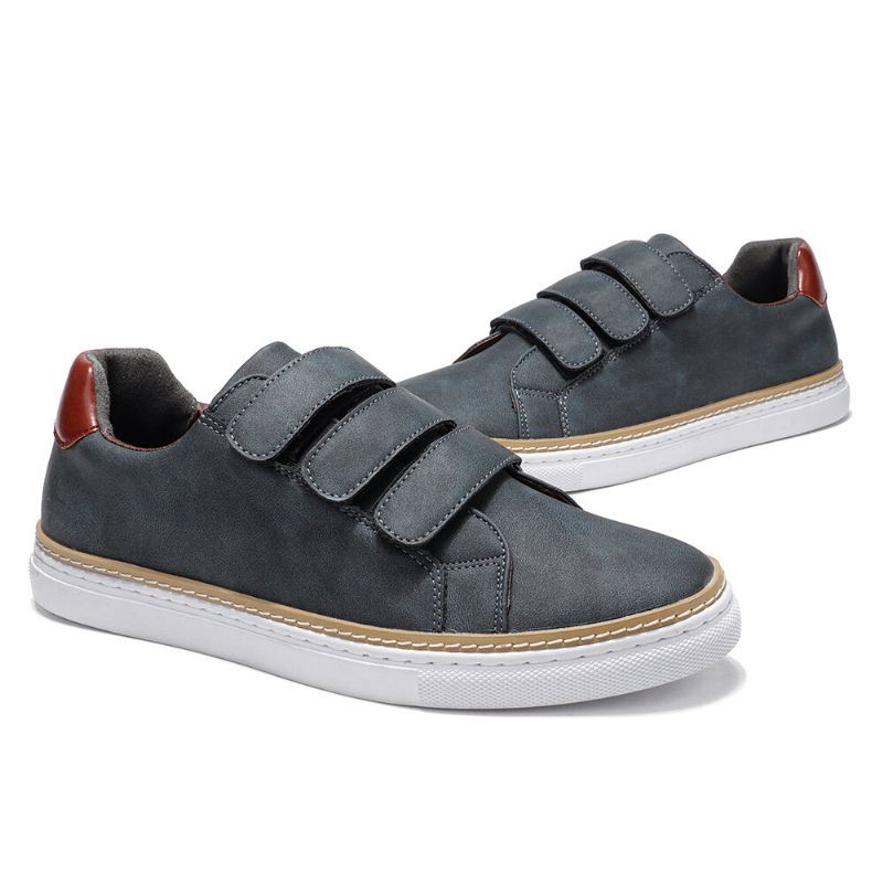 Heren Microfiber Leer Antislip Klittenband Zachte Casual Sneakers