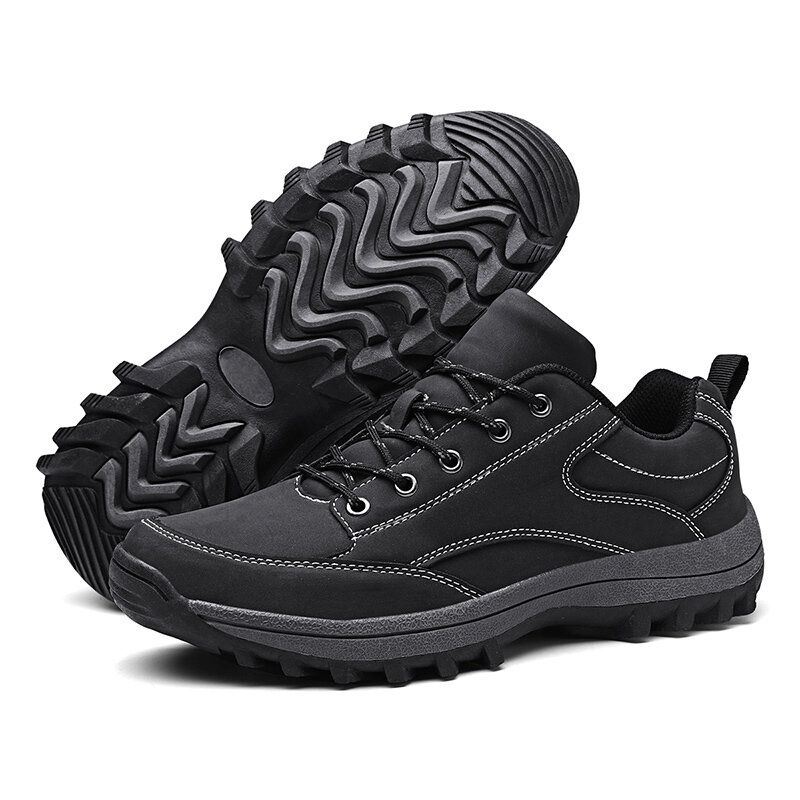 Heren Microfiber Leer Antislip Soft Sole Outdoor Wandelschoenen