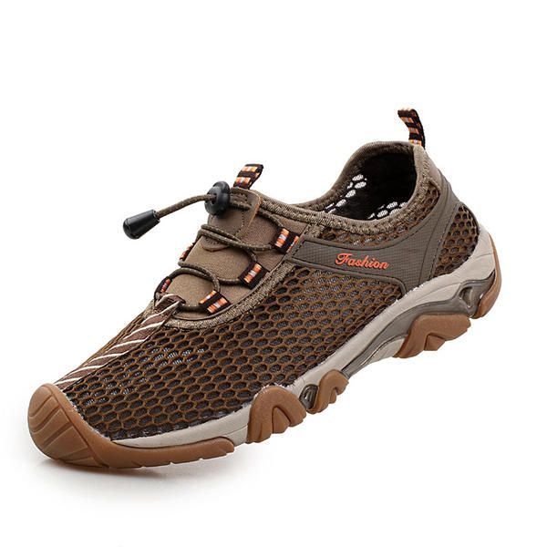 Heren Outdoor Ademende Sportschoenen Elastische Slip-on Sneakers