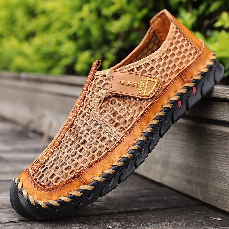 Heren Outdoor Handstiksels Sneldrogende Mesh Casual Waterschoenen