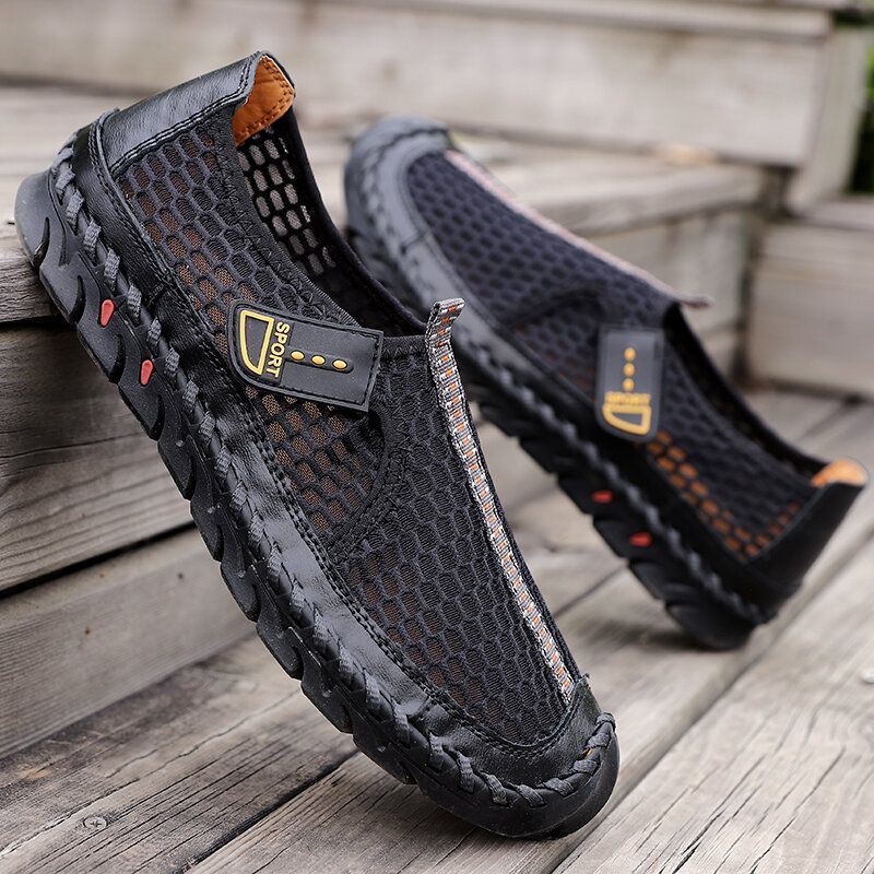 Heren Outdoor Handstiksels Sneldrogende Mesh Casual Waterschoenen