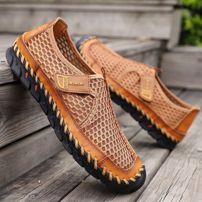 Heren Outdoor Handstiksels Sneldrogende Mesh Casual Waterschoenen