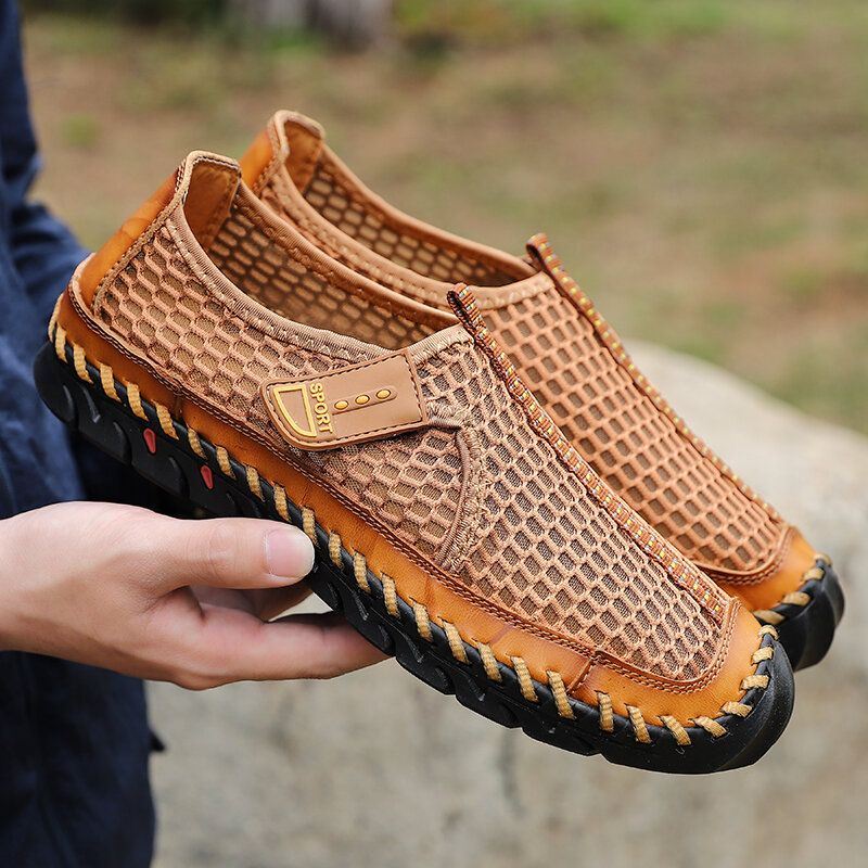 Heren Outdoor Handstiksels Sneldrogende Mesh Casual Waterschoenen