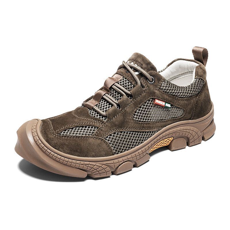 Heren Outdoor Mesh Suede Comfortabele Ademende Casual Wandelschoenen