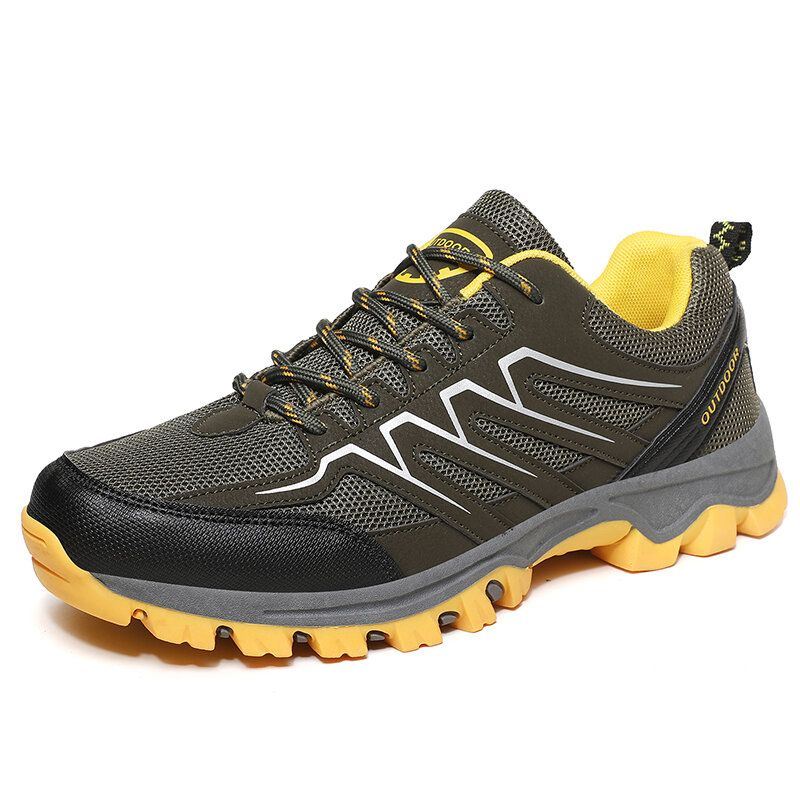 Heren Outdoor Sport Splicing Mesh Stof Comfortabel Ademend Antislip Casual Wandelschoenen