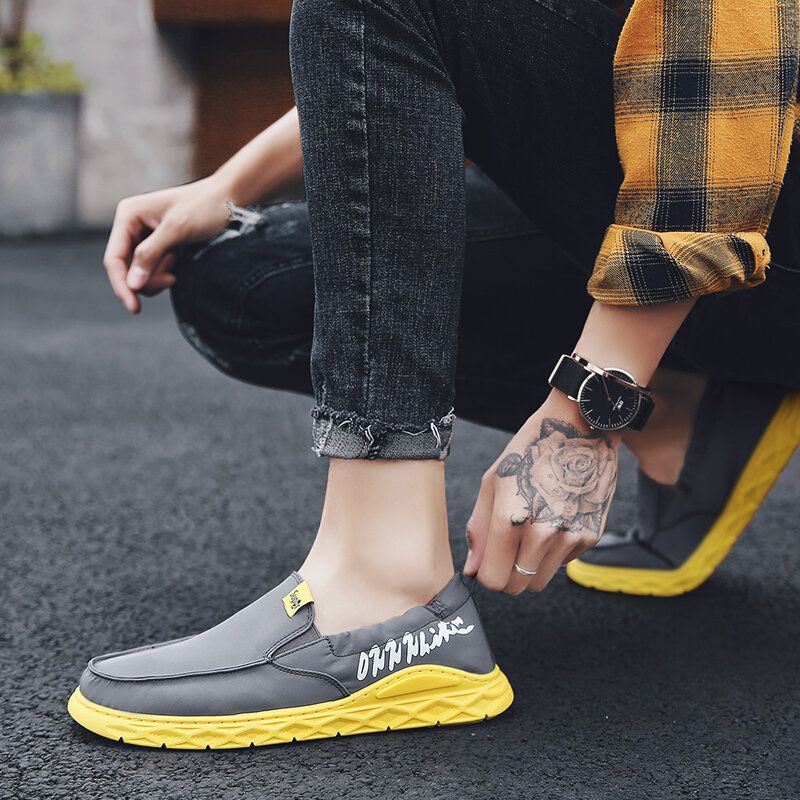 Heren Paraplu Doek Zacht Ademend Sport Elastische Slip-on Casual Schoenen