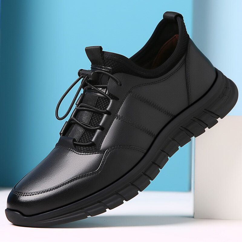 Heren Rundleer Ademend Comfortabele Zachte Bodem Antislip Elastische Band Casual Schoenen