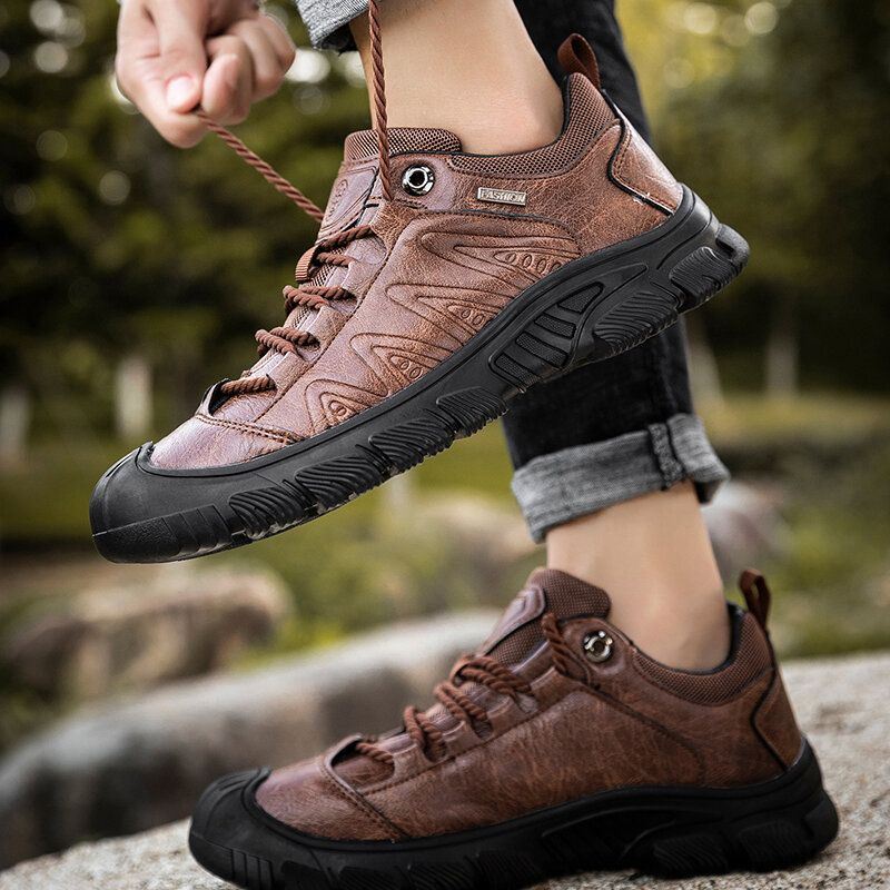 Heren Slijtvaste Anti-collision Non-slip Lace Up Sneakers Outdoor Schoenen