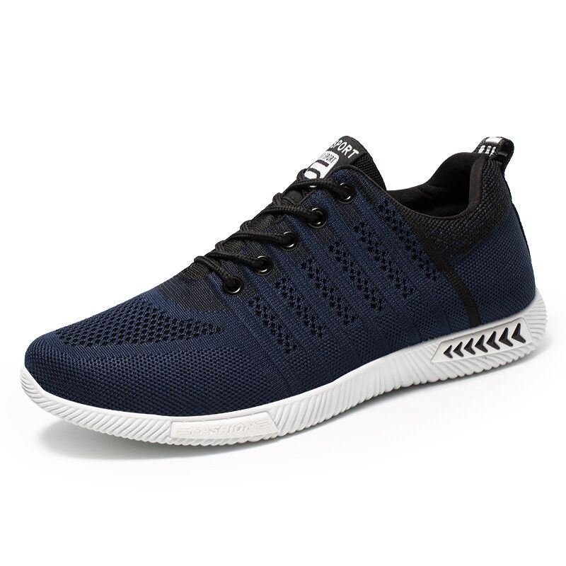 Heren Sport Gebreide Stof Ademende Casual Running Sneakers