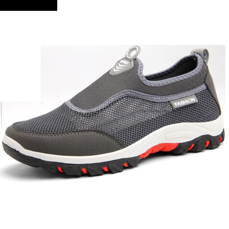 Heren Sport Splicing Mesh Stof Ademende Slip On Casual Wandelschoenen