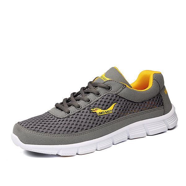 Heren Sportschoenen Outdoor Mesh Ademend Comfortabele Casual Sportschoenen Met Veters