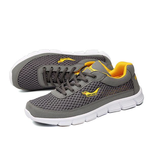 Heren Sportschoenen Outdoor Mesh Ademend Comfortabele Casual Sportschoenen Met Veters