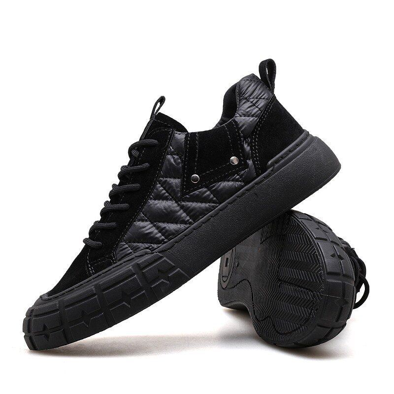 Heren Stijlvolle Dons Doek Splicing Comfortabele Warme Casual Court Sneakers