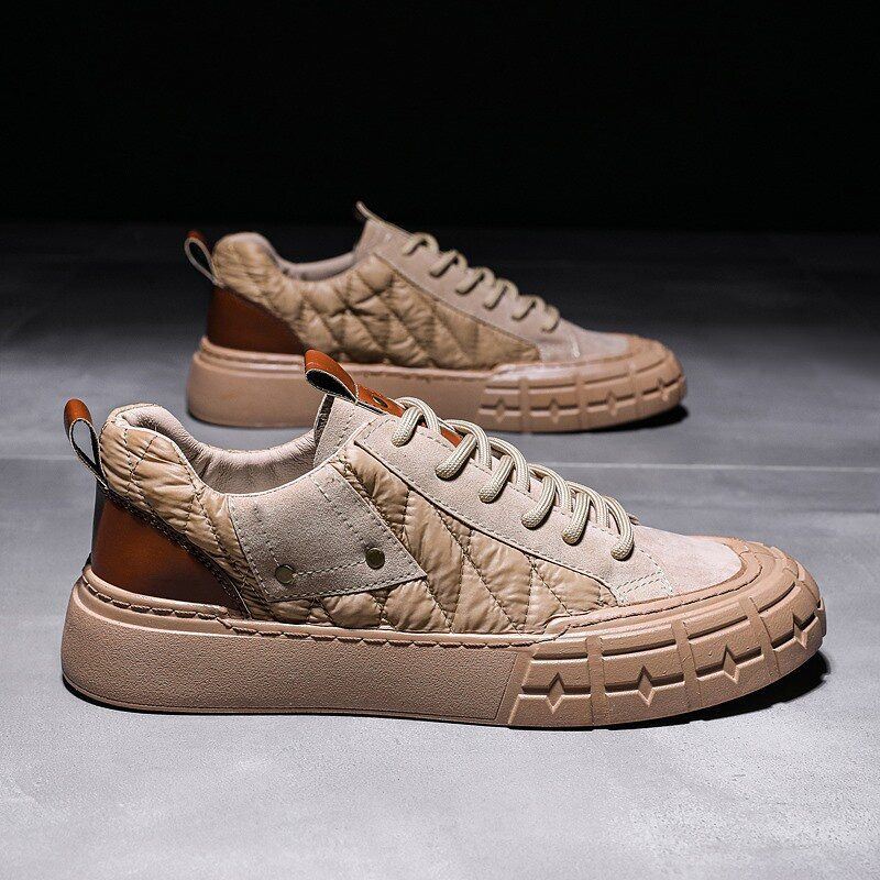 Heren Stijlvolle Dons Doek Splicing Comfortabele Warme Casual Court Sneakers