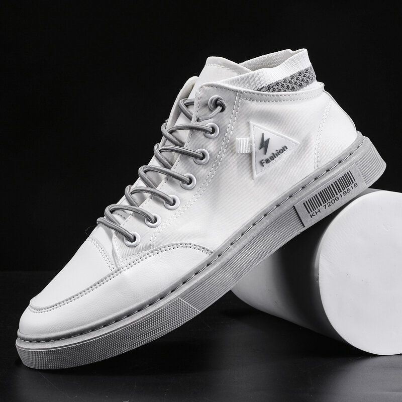 Heren Stijlvolle Stiksels Canvas Comfortabele Ademende Hoge Casual Sneakers