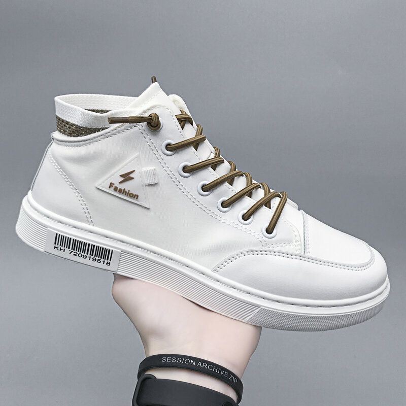 Heren Stijlvolle Stiksels Canvas Comfortabele Ademende Hoge Casual Sneakers