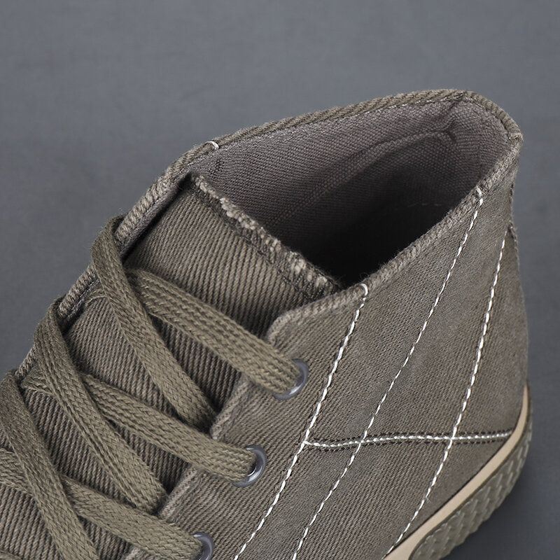 Heren Stiksels Hoge Ademende Canvas Schoenen Casual Court Sneakers