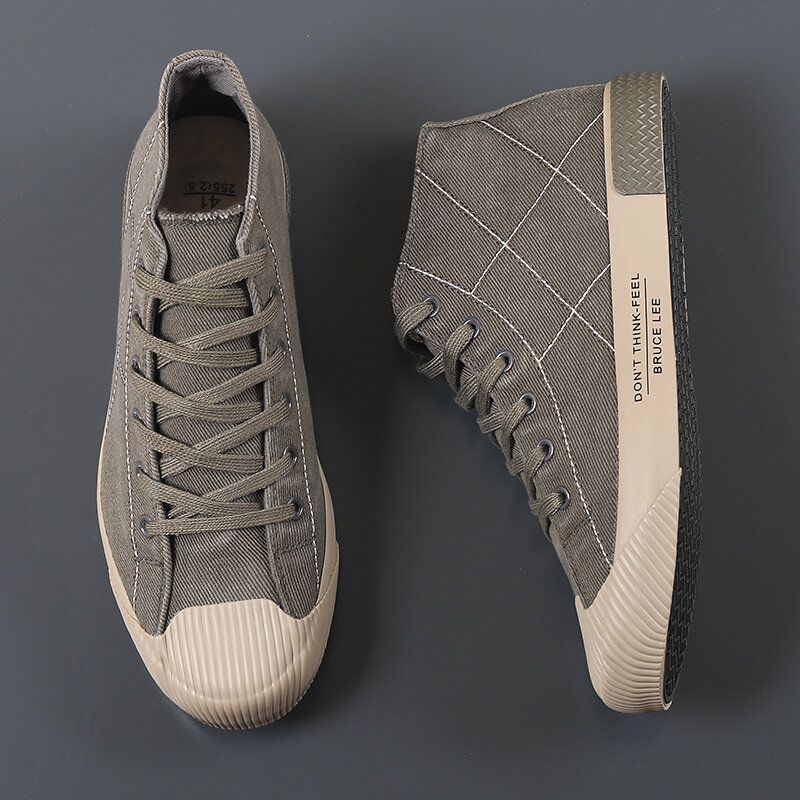 Heren Stiksels Hoge Ademende Canvas Schoenen Casual Court Sneakers