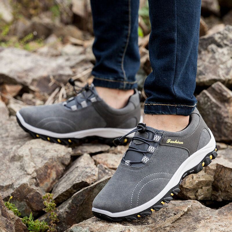 Heren Synthetisch Suède Outdoor Antislip Wandelschoenen Met Veters