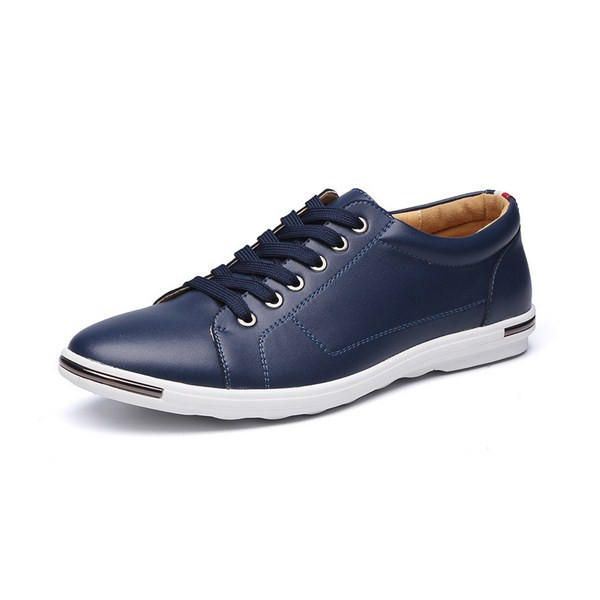 Heren Veterschoenen Pure Kleur Ronde Neus Platte Oxfords Schoenen