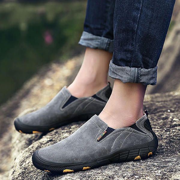 Heren Zacht Leer Comfortabele Casual Wandelschoenen Slijt- En Antislip