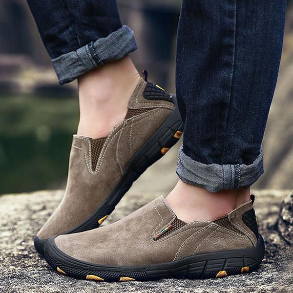 Heren Zacht Leer Comfortabele Casual Wandelschoenen Slijt- En Antislip