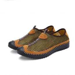 Heren Zomer Outdoor Sport Platte Ademende Mode Ronde Neus Hollow Out Mesh Sportschoenen