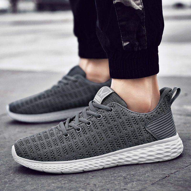 Mesh Lichtgewicht Zacht Gebreide Hardloopsneakers Voor Heren