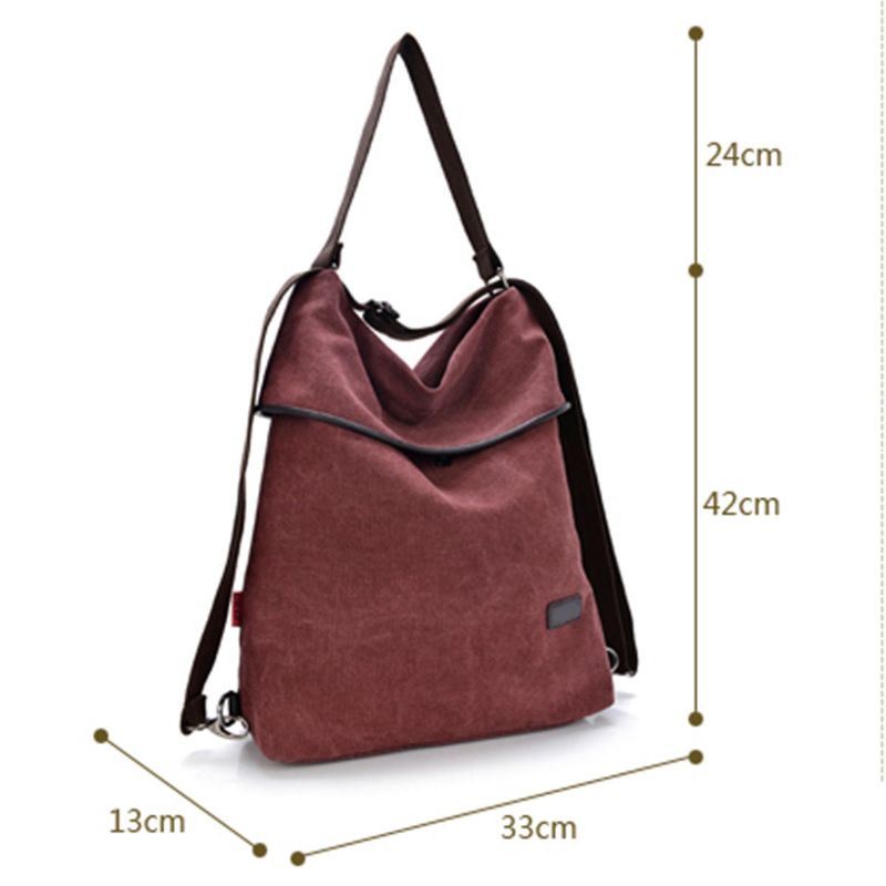 Dames Canvas Casual Multifunctioneel Microfiber Leer Grote Capaciteit Handtas Schoudertassen Rugzak