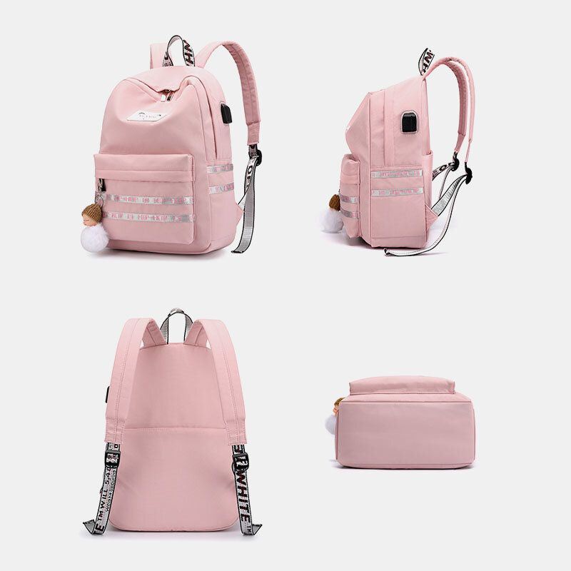 Dames Grote Capaciteit Casual Reizen Outdoor Student Schooltas Met Usb Opladen Slijtvaste Rugzak