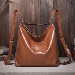 Dames Olie Wax Leer Grote Capaciteit Rugzak Schoudertas Crossbody Tas Portemonnee Luiertas Hobo Tas Hobo Tas