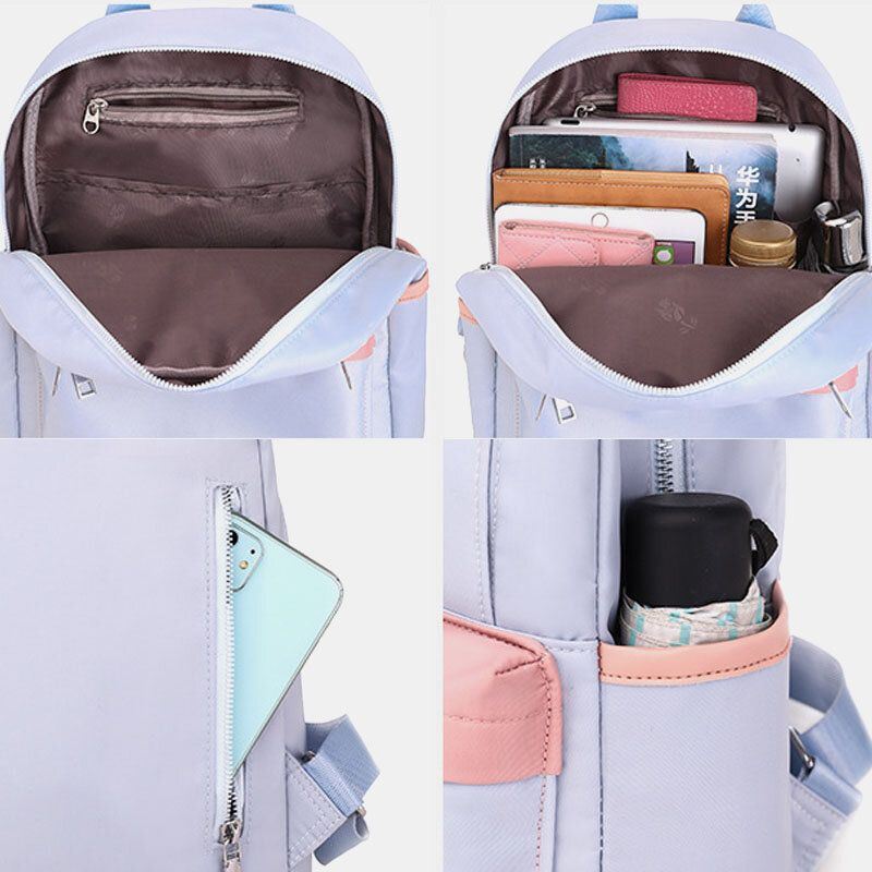 Dames Patchwork Schooltas Laptop Rugzak Rugzak Dagrugzak