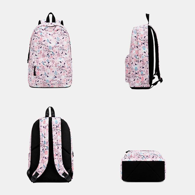 Dames Print Waterdichte Casual Rugzak Schooltas