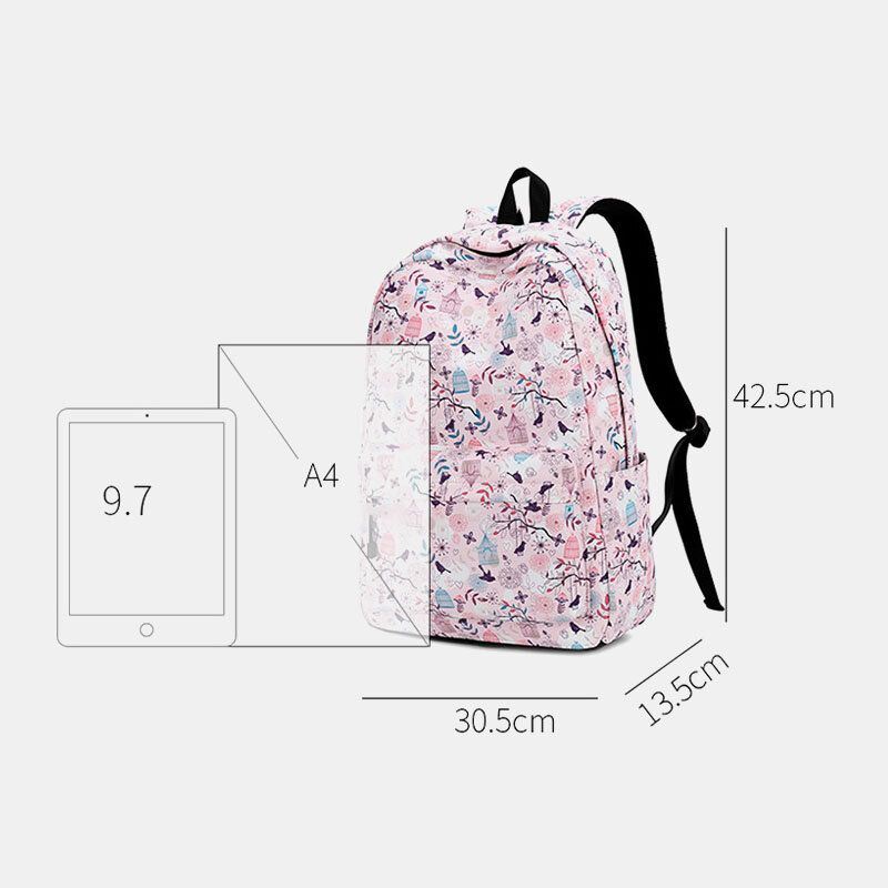 Dames Print Waterdichte Casual Rugzak Schooltas