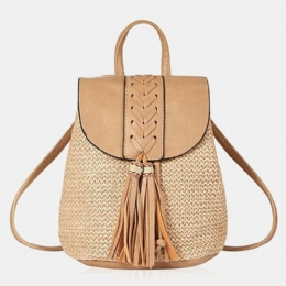 Dames Tassel Strozak Retro Strandtas Rugzak Bucket Bag