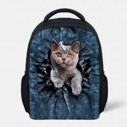 Dames Unisex Dier Creatieve 3d Cartoon Leuke Kat Casual Outdoor Kleine Rugzak Schooltas